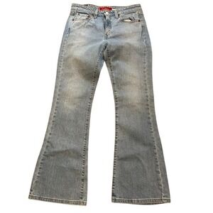 Vintage Levis 519 Low Flare Stretch Jeans Light Wash Y2K Juniors Denim
